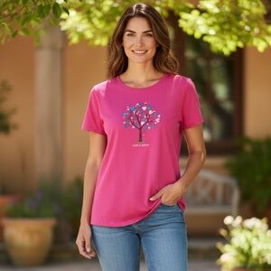 Life Is Good Pink Heart Tree Crusher Tee
